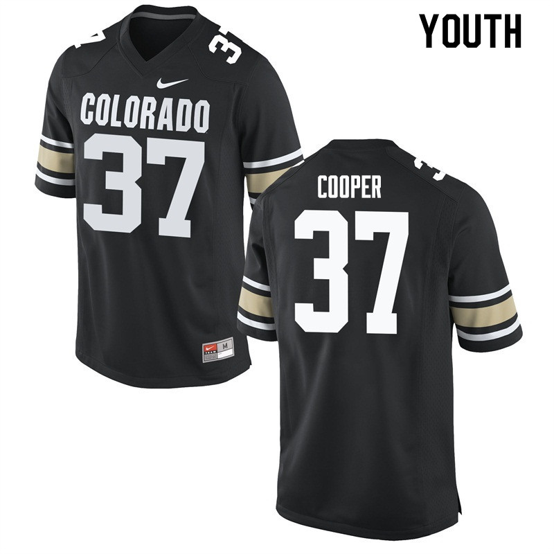 Youth #37 Lucas Cooper Colorado Buffaloes College Football Jerseys Sale-Home Black - Click Image to Close